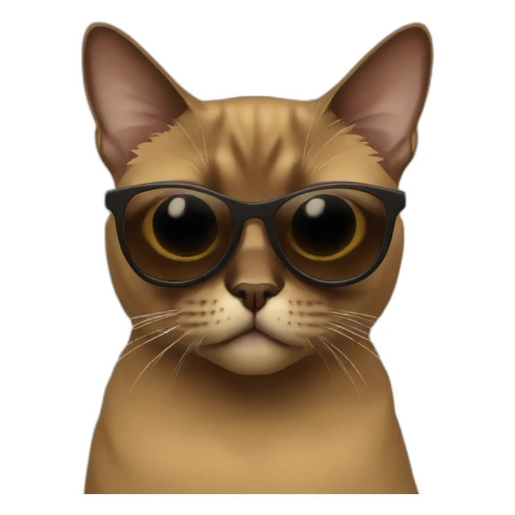 Burmese-Cat-Brown-with-Sunglasses sticker