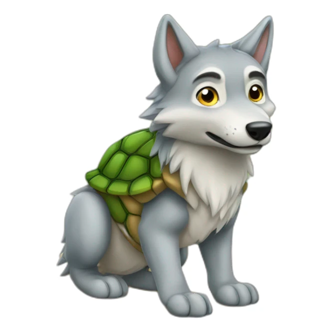 Loup sur tortue sticker