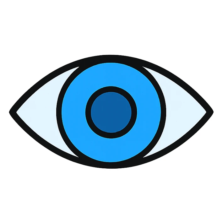 blue eye, stylized and bold sticker