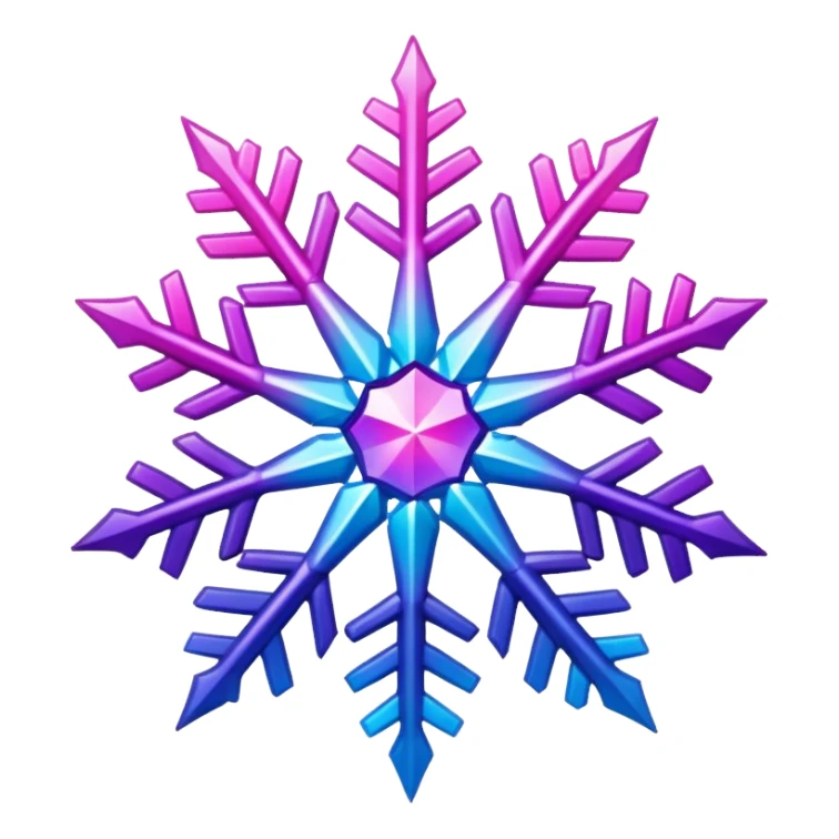 Gradient iridescent Pink violet blue star snowflake  sticker