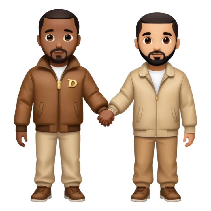 diddy and drake holding hands sticker