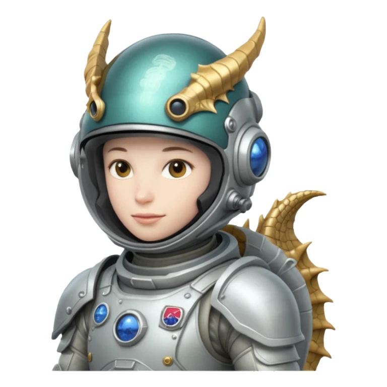 closed helmet astronaut riding dragon sticker