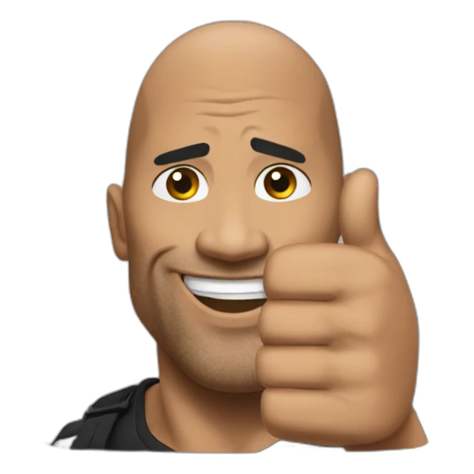 The rock thumbs up sticker