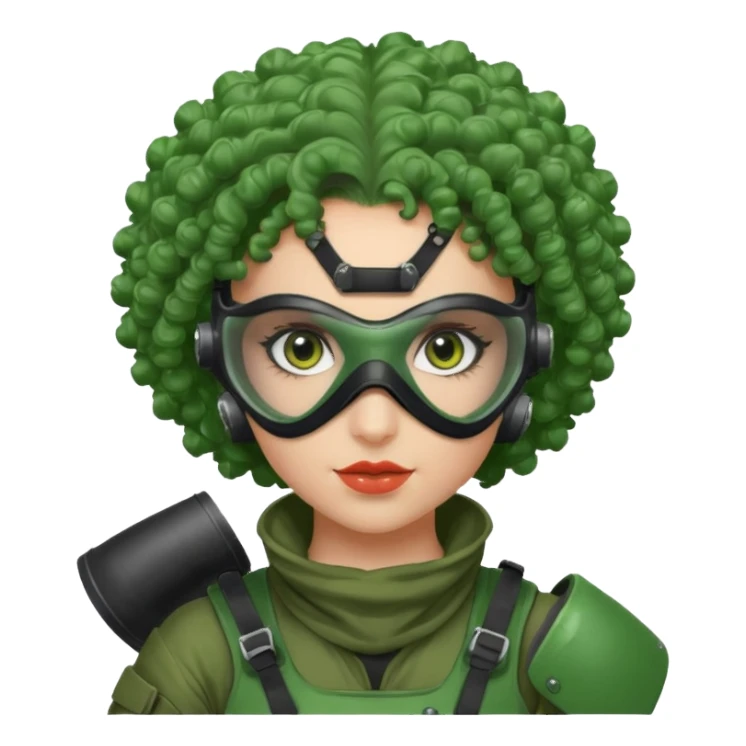 green curly haired painitball player with big earrings sticker