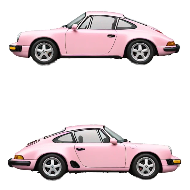 car porsche light pink from the side sticker