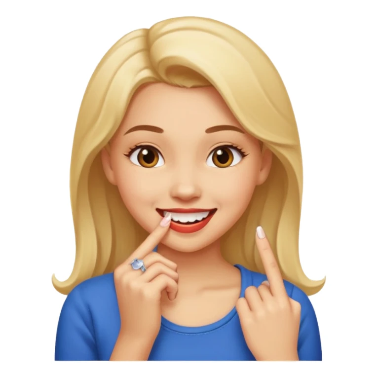 flirty biting nail while smirking girl sticker