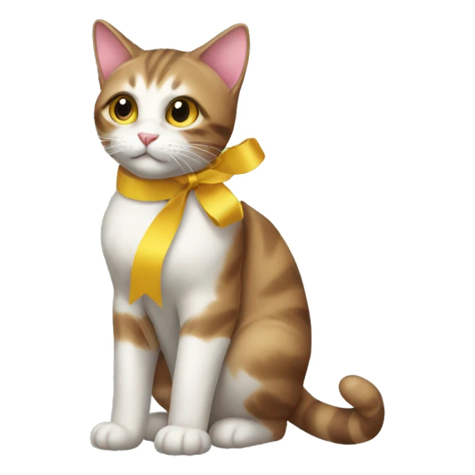 Ribbon cat cat  sticker
