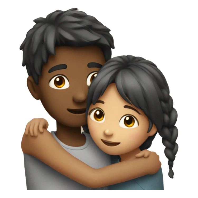 Boy and girl hugging sticker