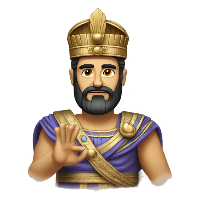 assyrian king showing ok gesture sticker
