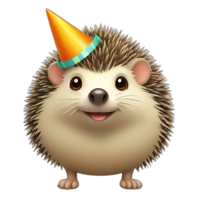 Hedgehog-wearing-a-Partyhat sticker