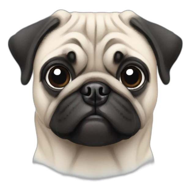 Pug and snow sticker