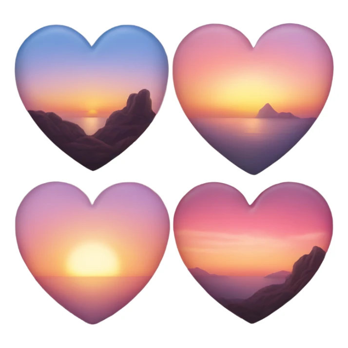 Cuore con sfumature del tramonto  sticker