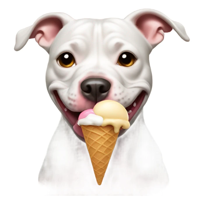 Pit bull eating ice cream  sticker