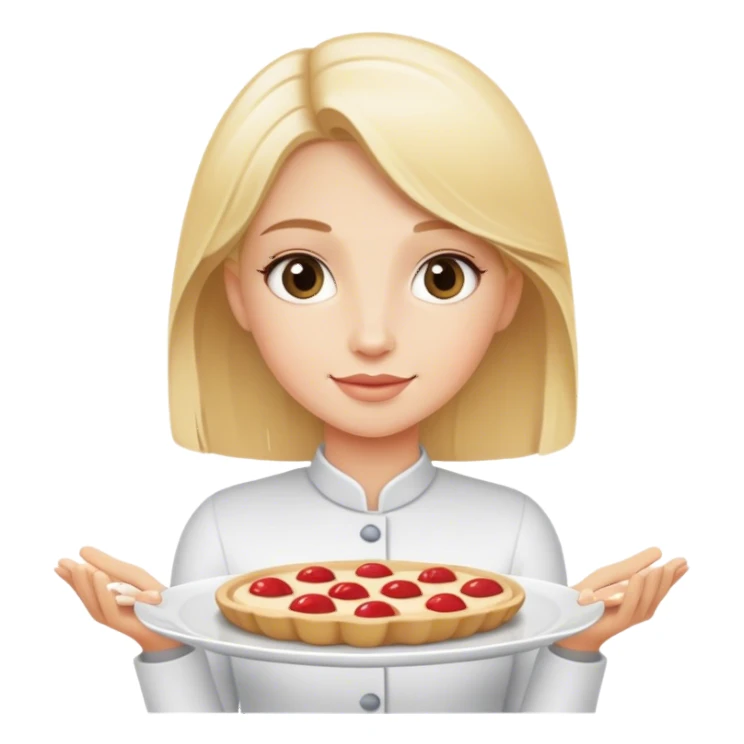 Blonde girl holding serving platter  sticker