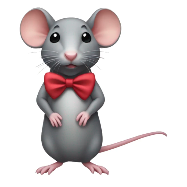 rat wearing a bow  sticker