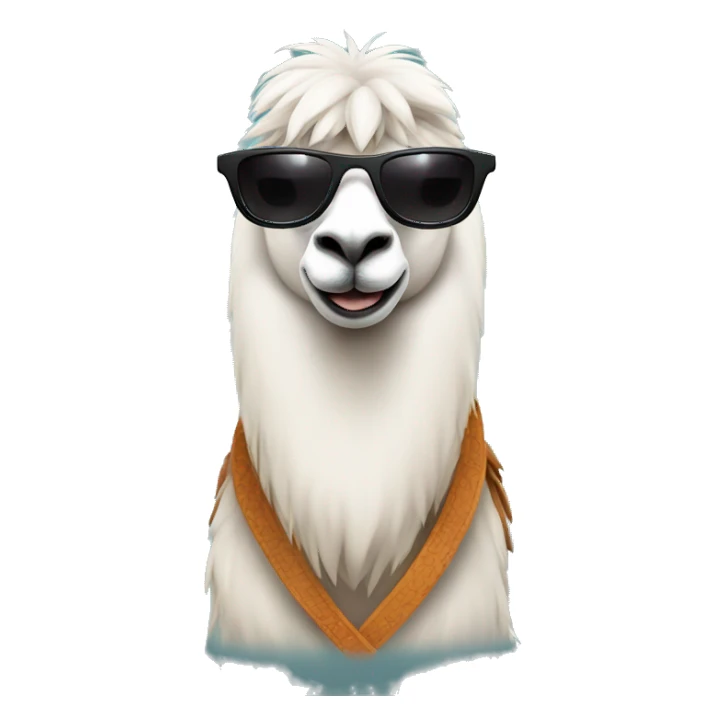 a lama with sunglasses sticker