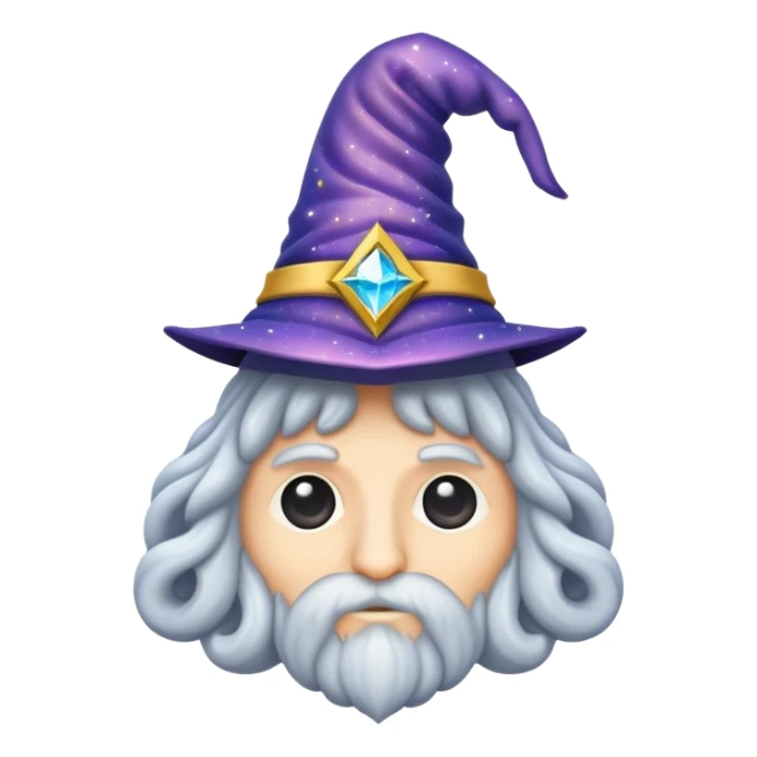 wizard's brain with wizard hat and sparkles sticker