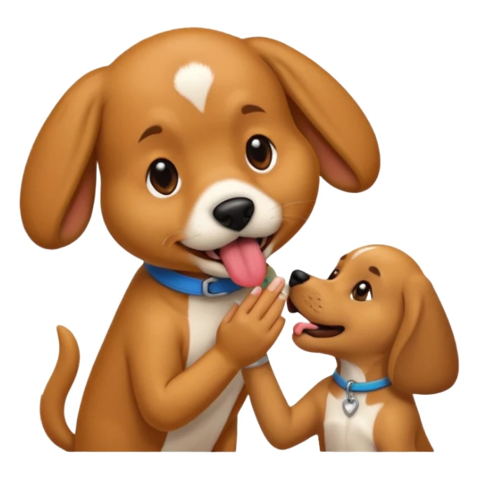dog licking hand sticker