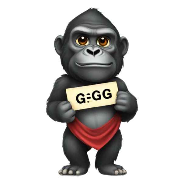 Gorilla holding a gg banner sticker
