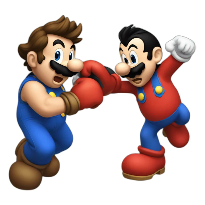 super mario and mickey mouse fighting sticker