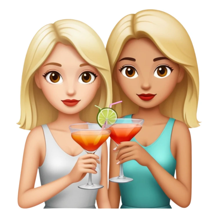 two girls with cocktails  sticker