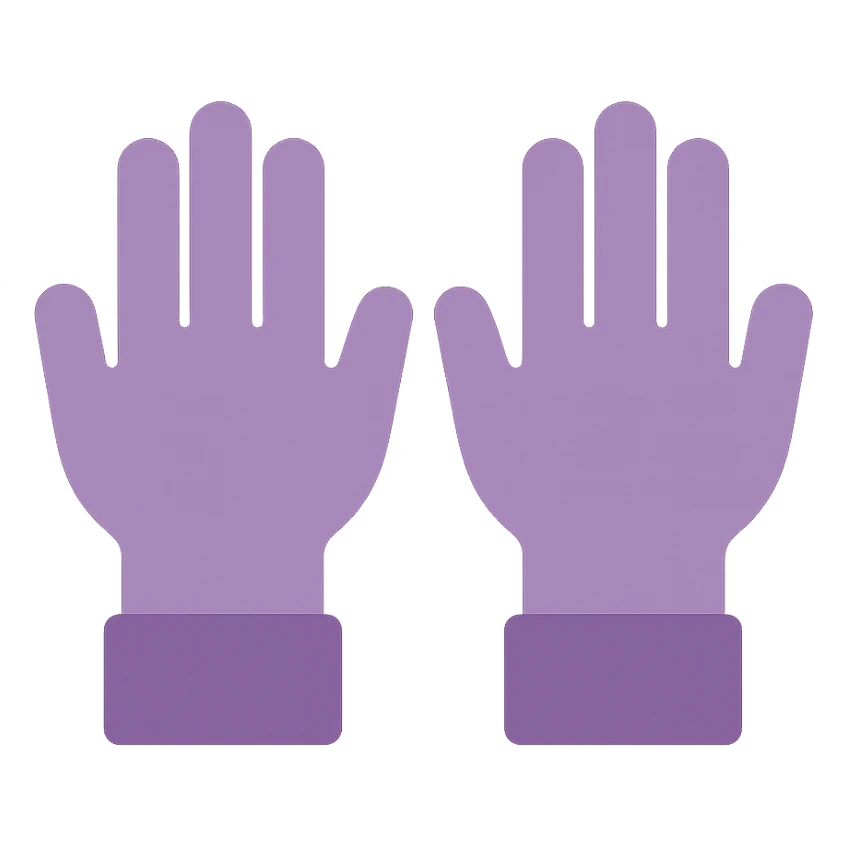 A dull purple Raising Hands sticker