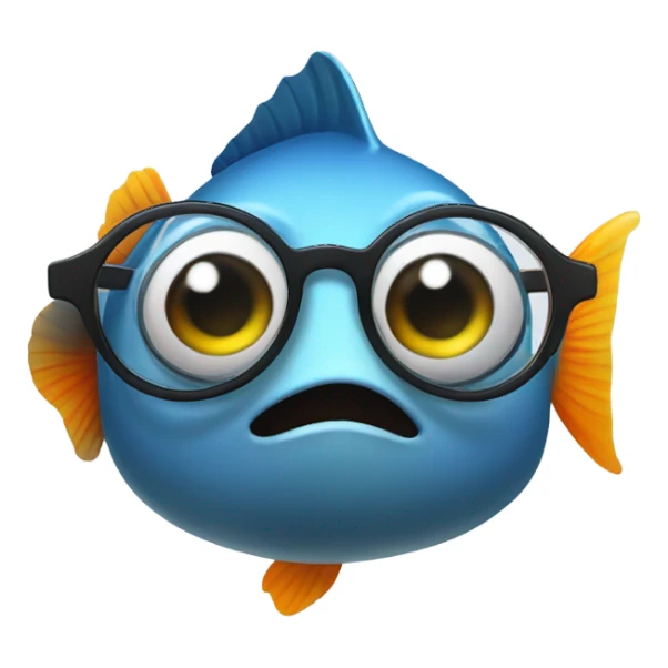 Fish with glasses sticker
