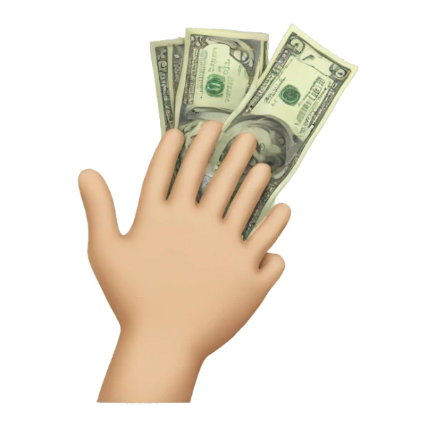 hand with money sticker