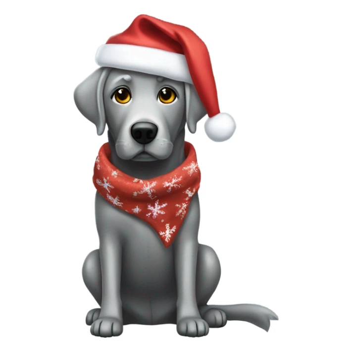 Silver lab with Christmas clothes sticker