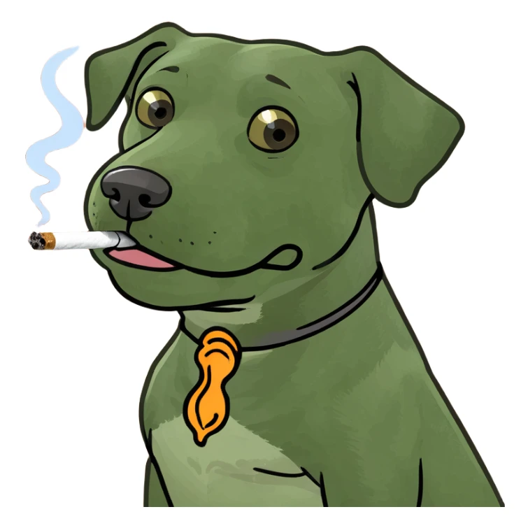 Dog smoking blunt sticker