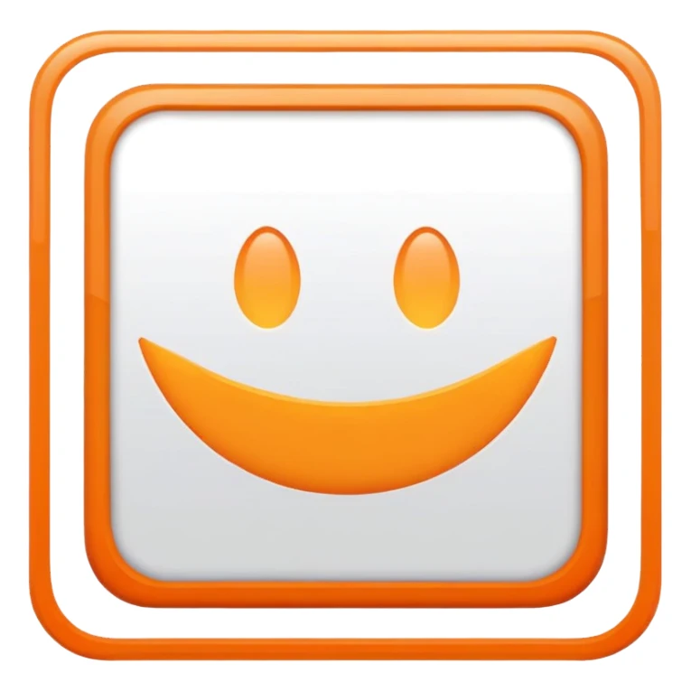 orange square with border sticker