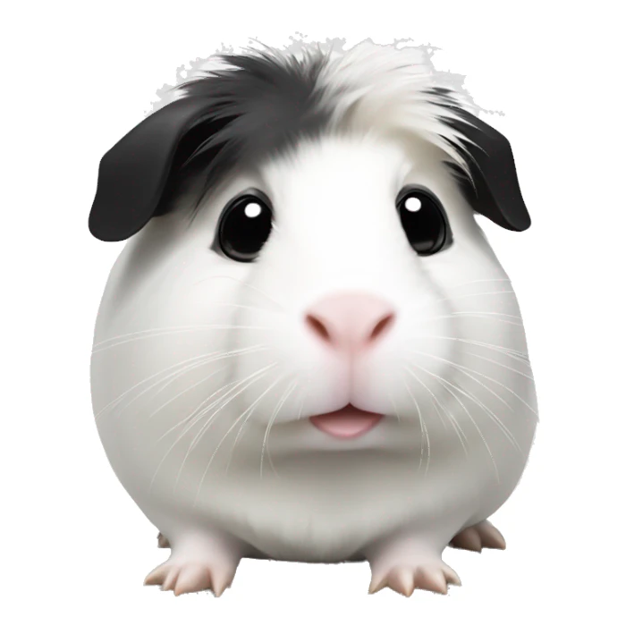 White Guinea pig with black ears and nose  sticker