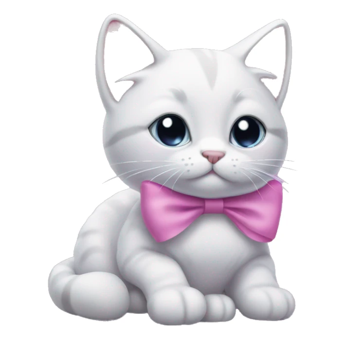 A lilac cat with a pink bow sticker
