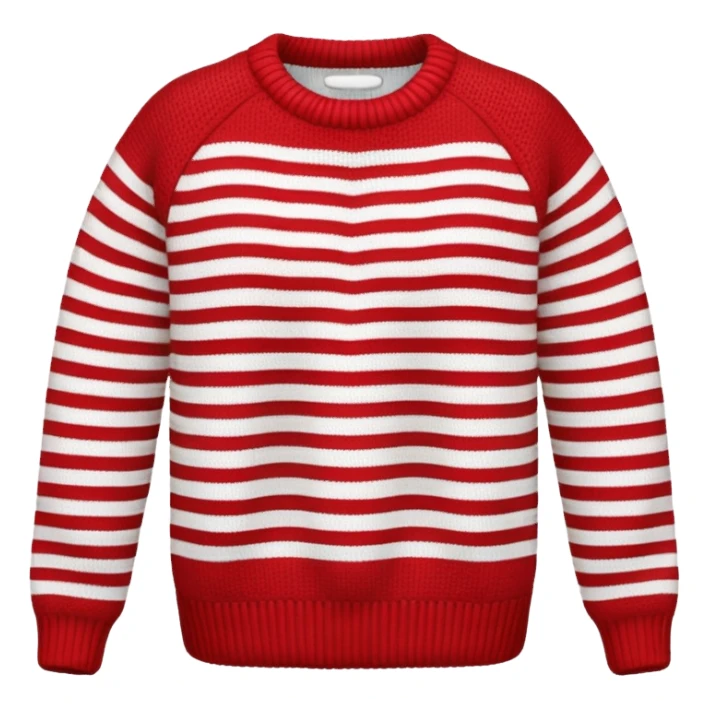 plain isolated red and white stripes sweater sticker