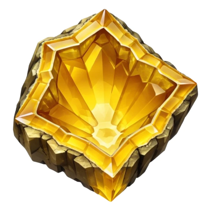 Natural shiny yellow crystal geode sticker