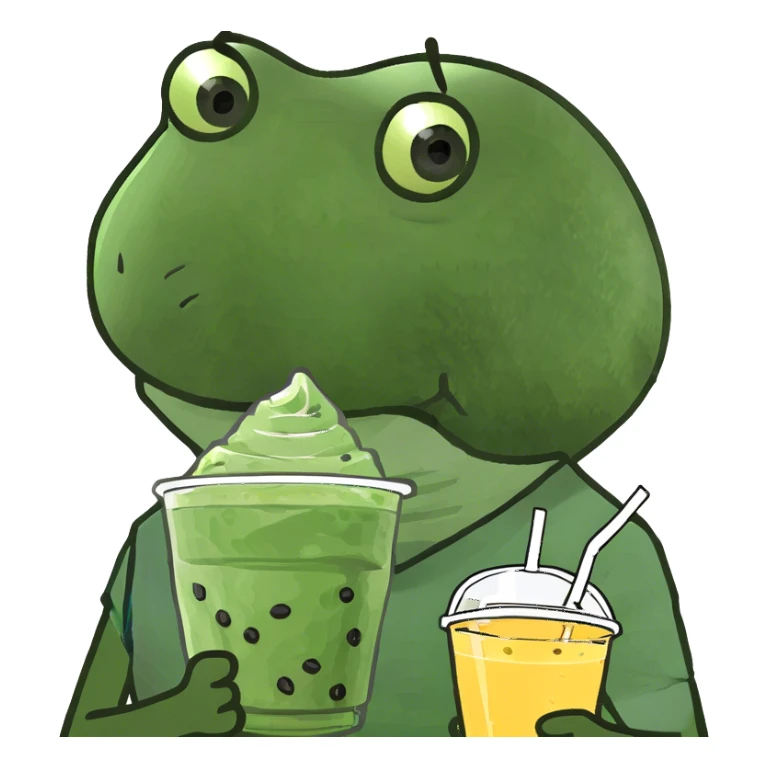 person with boba sticker