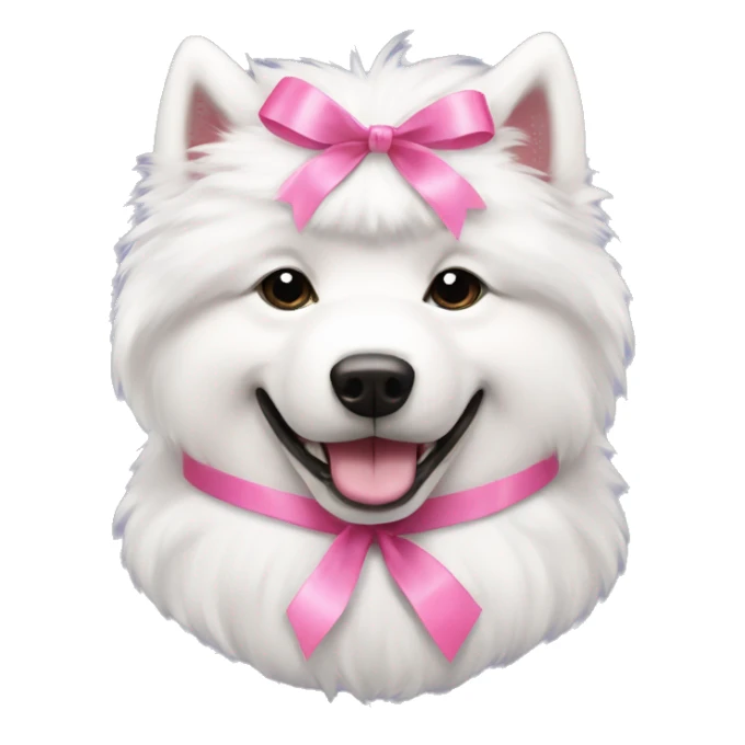 Lady Samoyed with pink ribbon   sticker