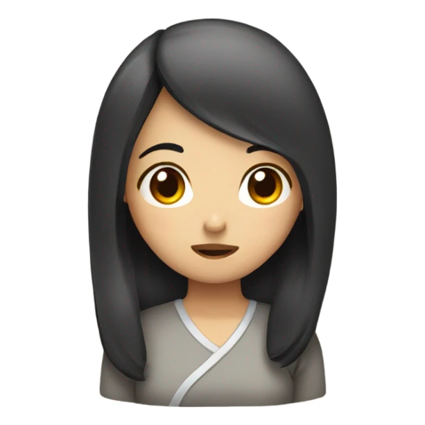 Asian girl apologizing  sticker