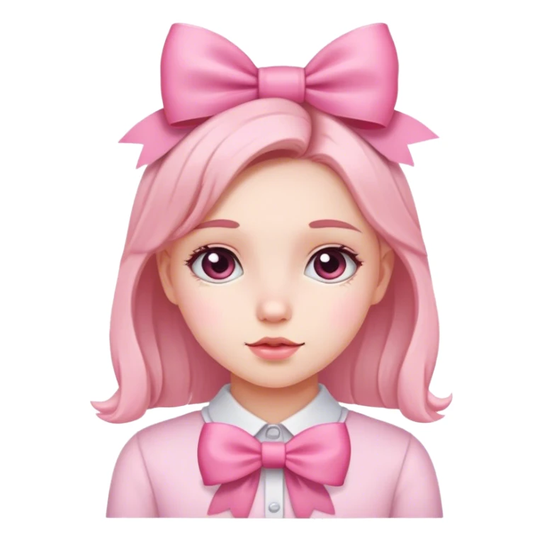 Girl with pink bow sticker
