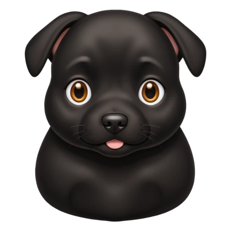 pregnant black dog sticker