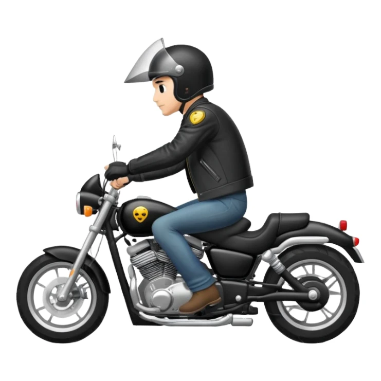 Man riding motorcycle sticker