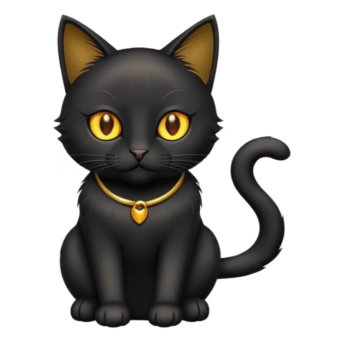 Black cat with golden eyes sticker