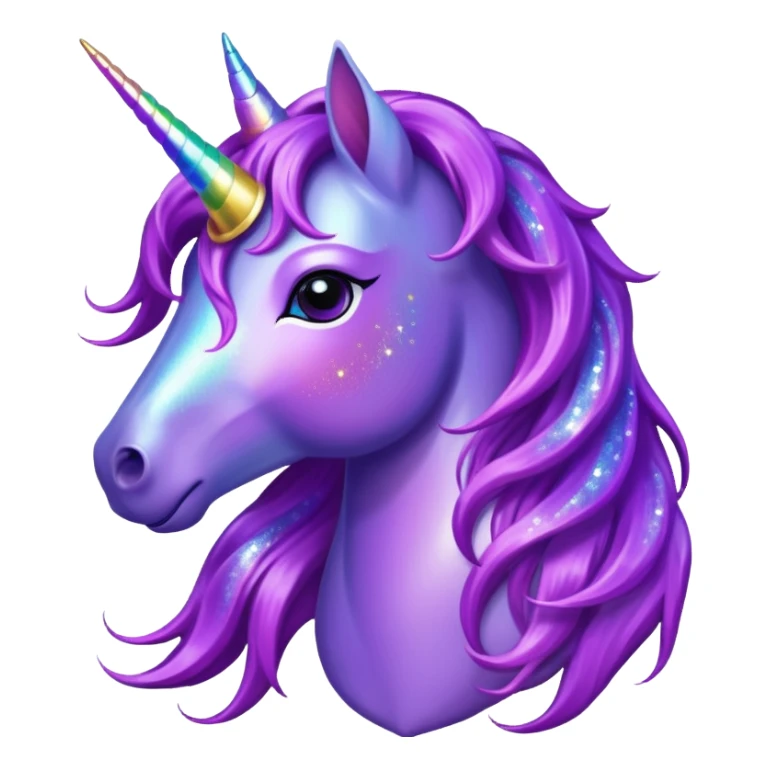 glitter purple unicorn sticker