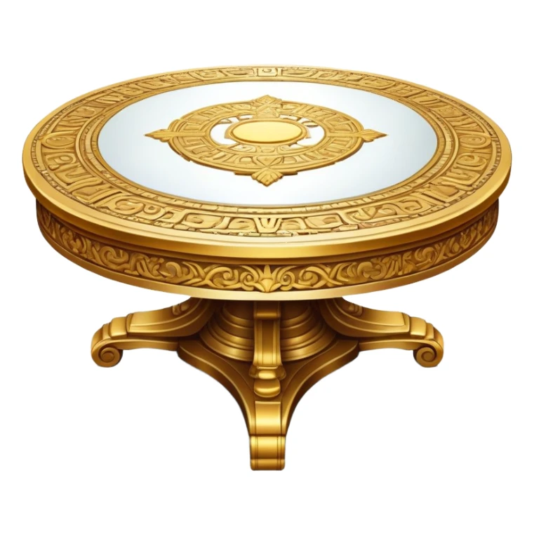 ancient big gold round meeting table sticker