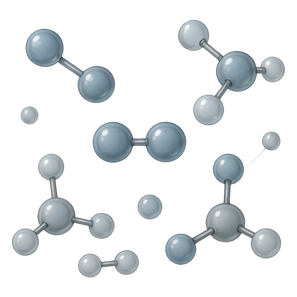 molecole chimiche fluttuano in aria sticker