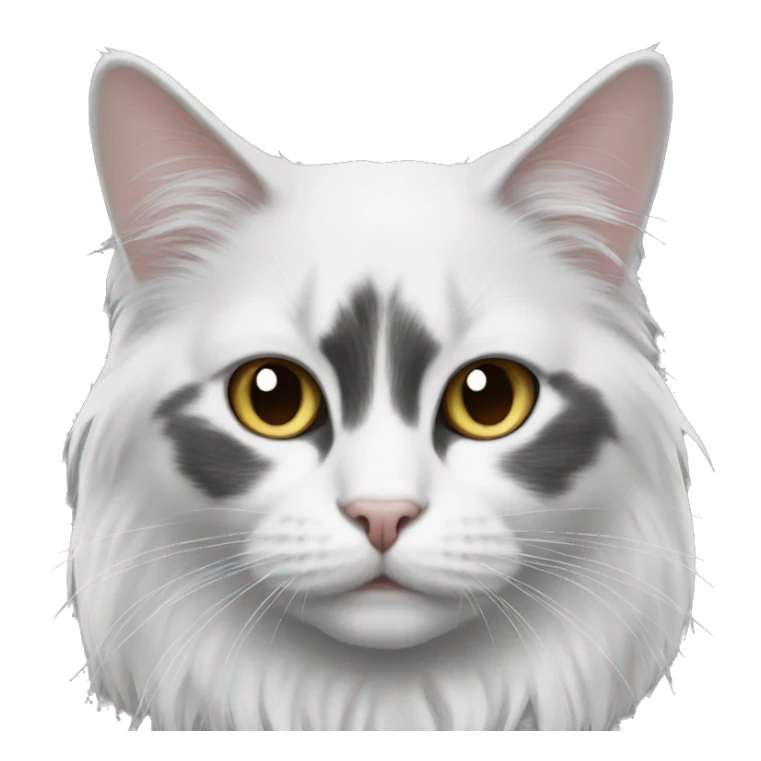 black and white cat long haired sticker