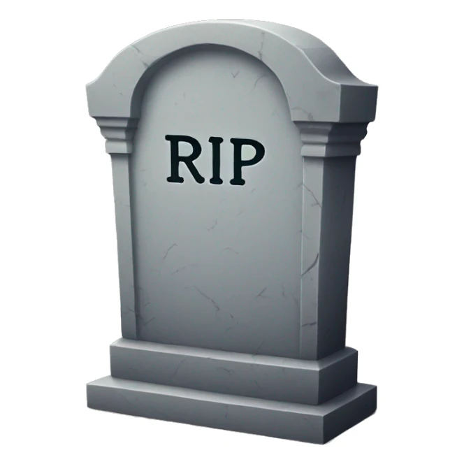 tombstone with only text "RIP" on it sticker