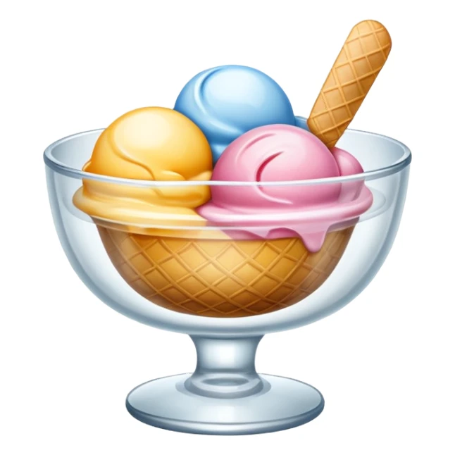 ice cream glass bowl empty sticker