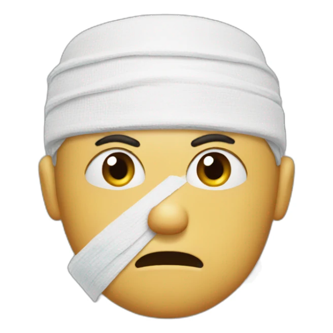 MAN covered IN BANDAGES sad expression sticker