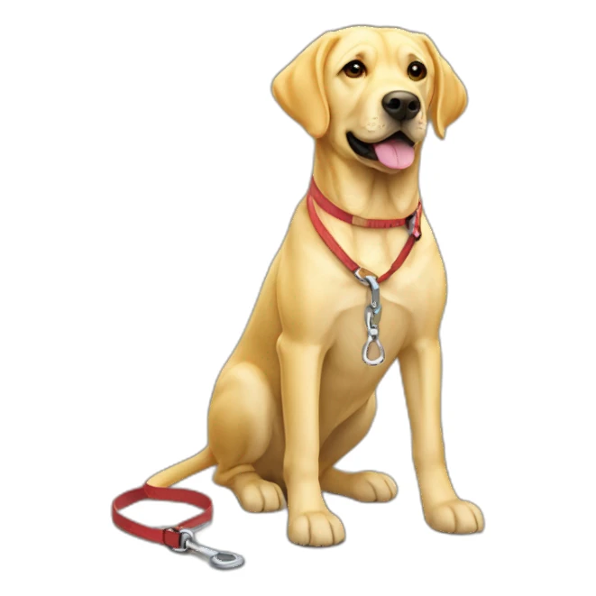 Yellow Dudley Labrador on a leash sticker